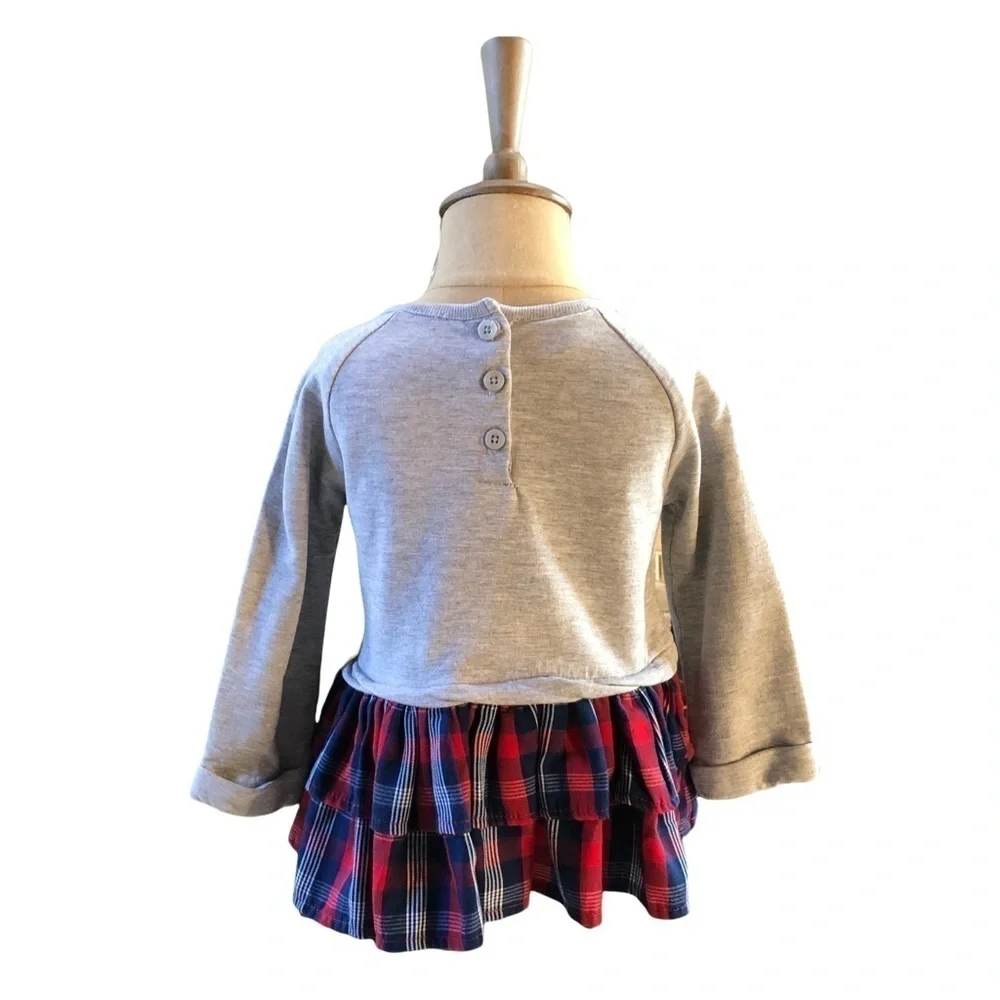 HILFIGER - Baby girl gray, red and navy casual dress size 18 months